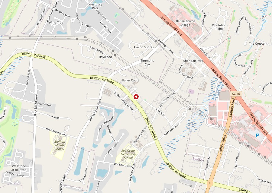 Map of Bacon Diner on Persimmon Street in Bluffton