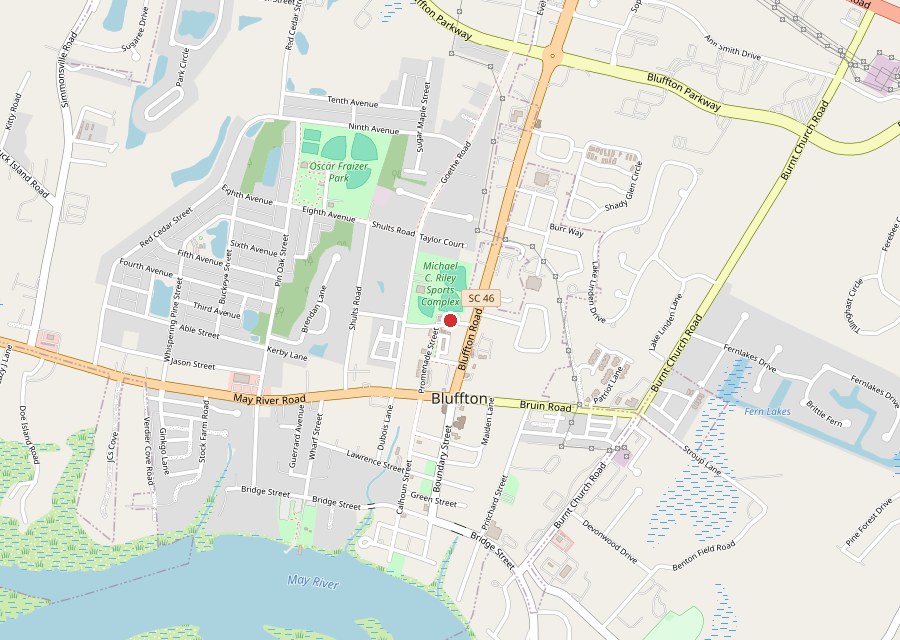 Map of Bricco Ristorante Italiano just north of Old Town Bluffton