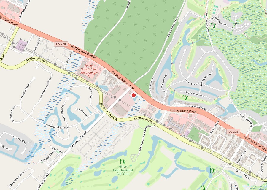 Map of Chick-fil-A on the US 278 corridor in Bluffton