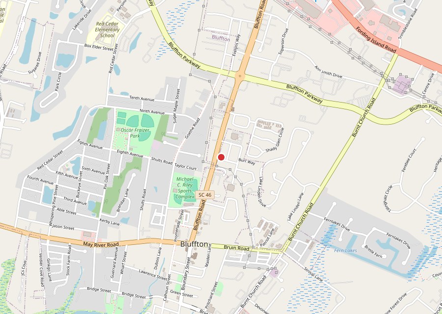 Map of Craft Kitchen just north of Old Town Bluffton