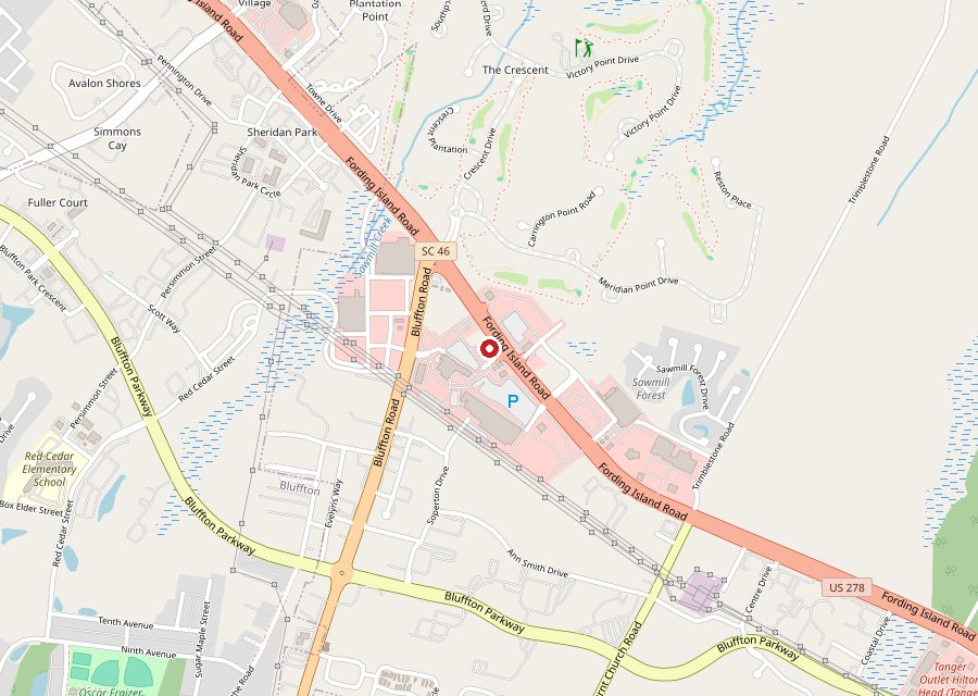 Map of the CVS Pharmacy in Bluffton on Fording Island Road
