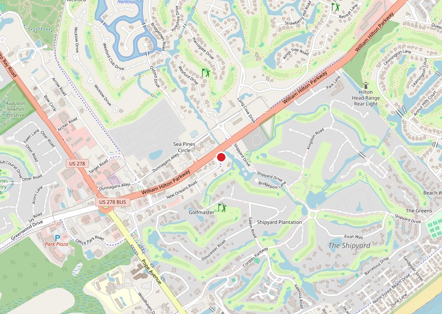 Map of Dough Boys at Sea Pines Circle on Hilton Head Island