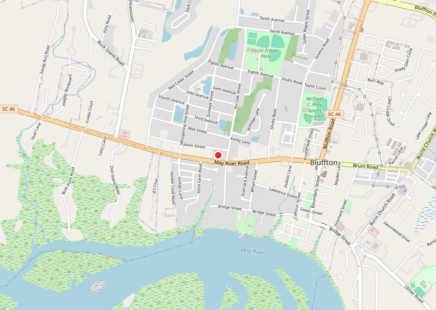Map of Downtown Deli on May River Road in Bluffton