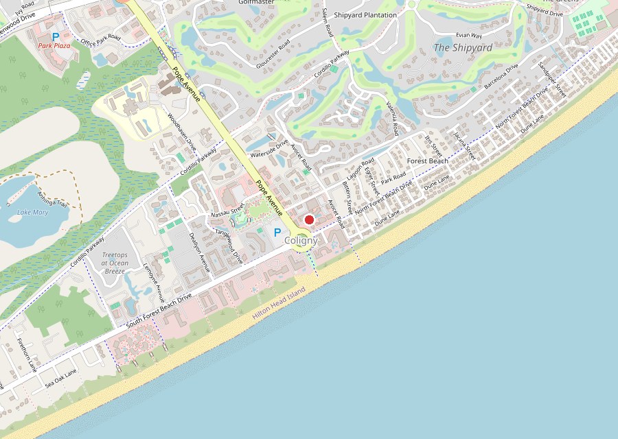 Map of Earle of Sandwich Pub in the Coligny area of Hilton Head Island