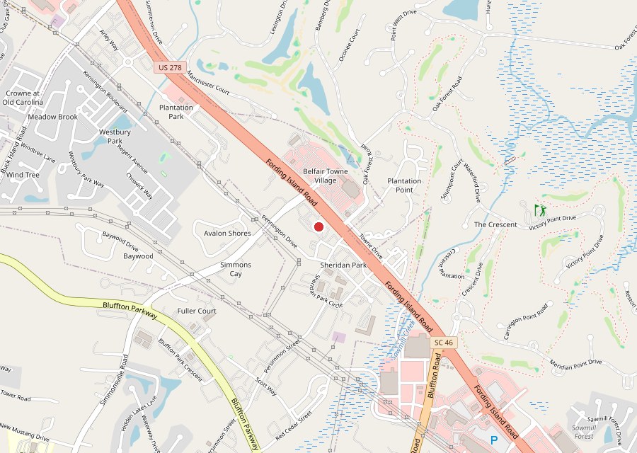 Map of Fiesta Fresh Mexican Grill on the US 278 corridor in Bluffton