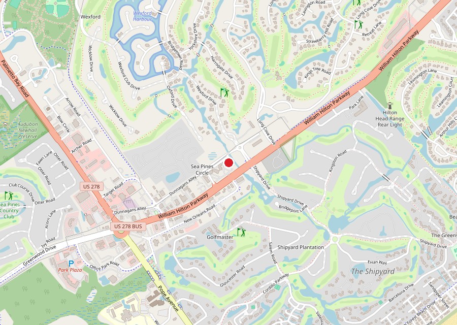 Map of Hilton Head Running Company near Sea Pines Circle on Hilton Head Island