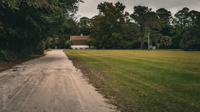 The farm road.