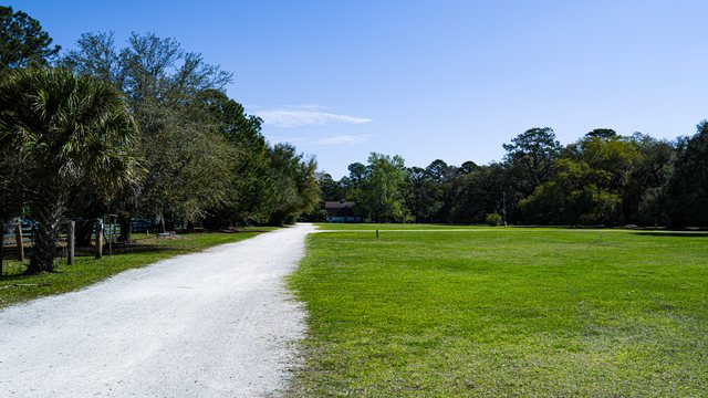 Gravel and grass.