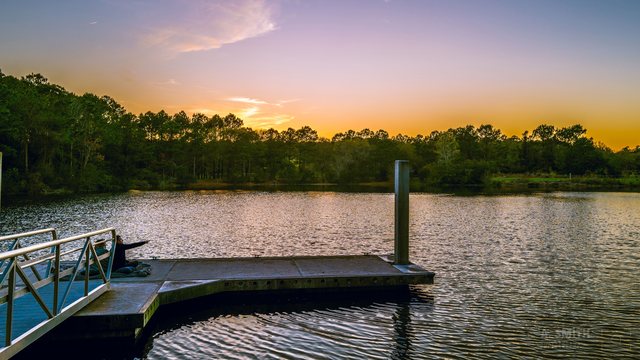 The dock at sunset.
