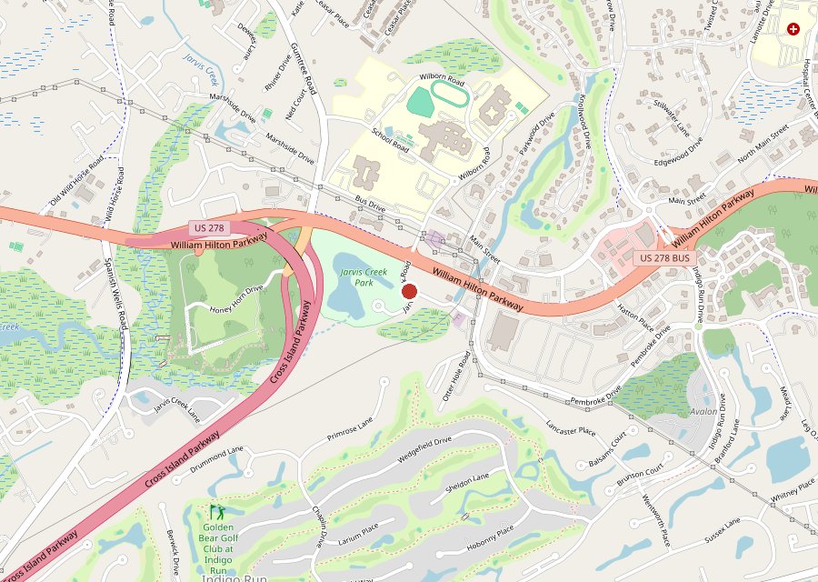 Map of Jarvis Creek Park on Hilton Head Island