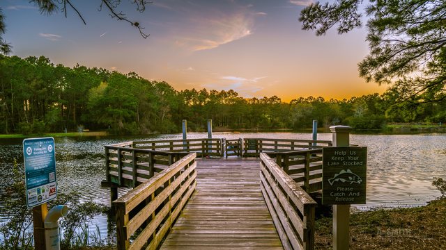 The pier at sunset.