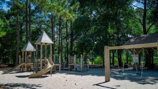 The wooden playground.