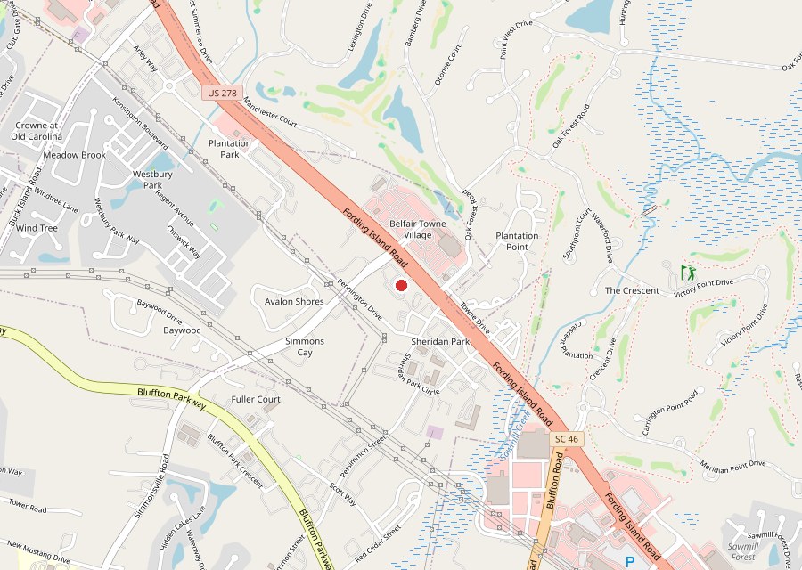 Map of Jim 'N Nick's Bar-B-Q on the US 278 corridor in Bluffton