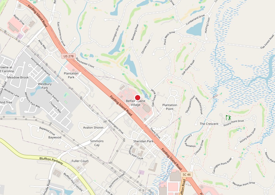 Map of Little Caesars in Belfair Towne Village in Bluffton