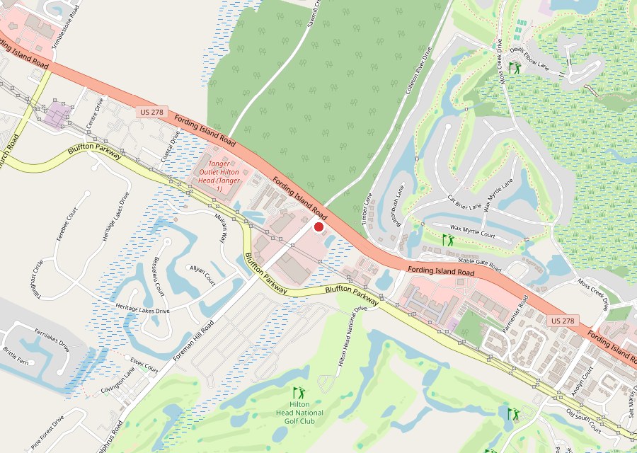 Map of Moe's Southwest Grill on the US 278 corridor in Bluffton