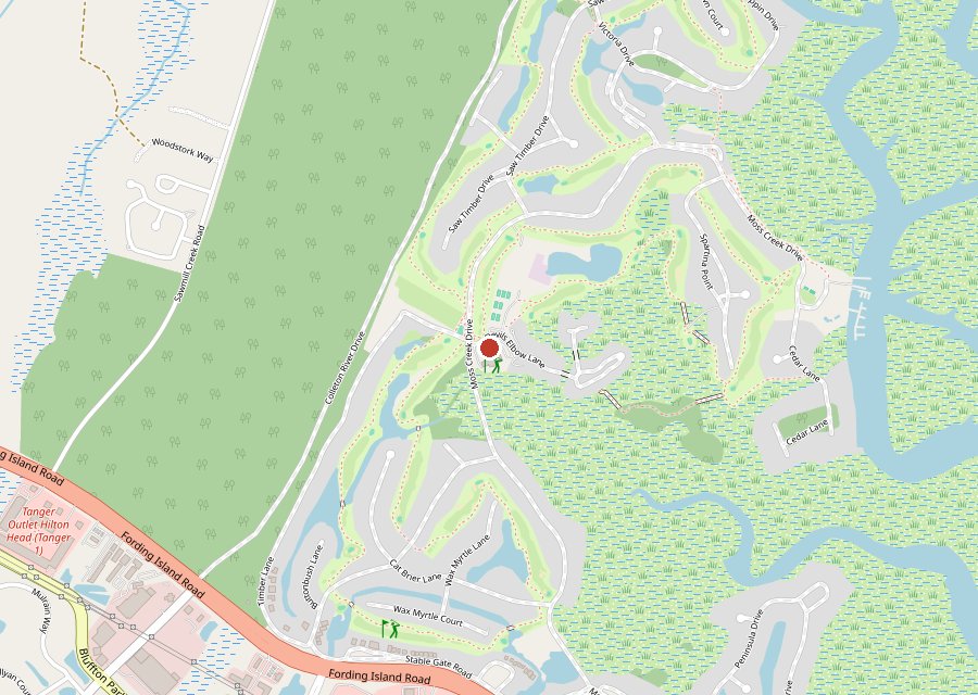Map of Moss Creek Golf Club on Hilton Head Island