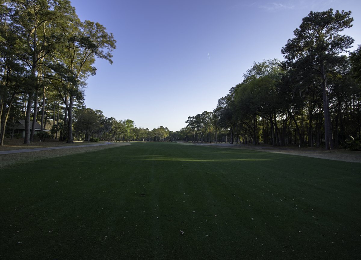 North Course, Hole 8. The 8th fairway, first light.