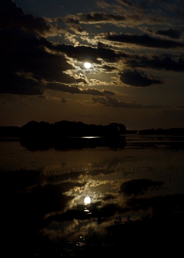 Moon over water.