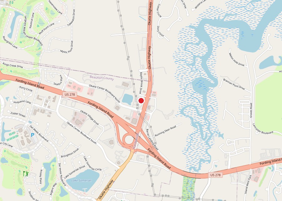 Map of the post office on Okatie Highway in Okatie