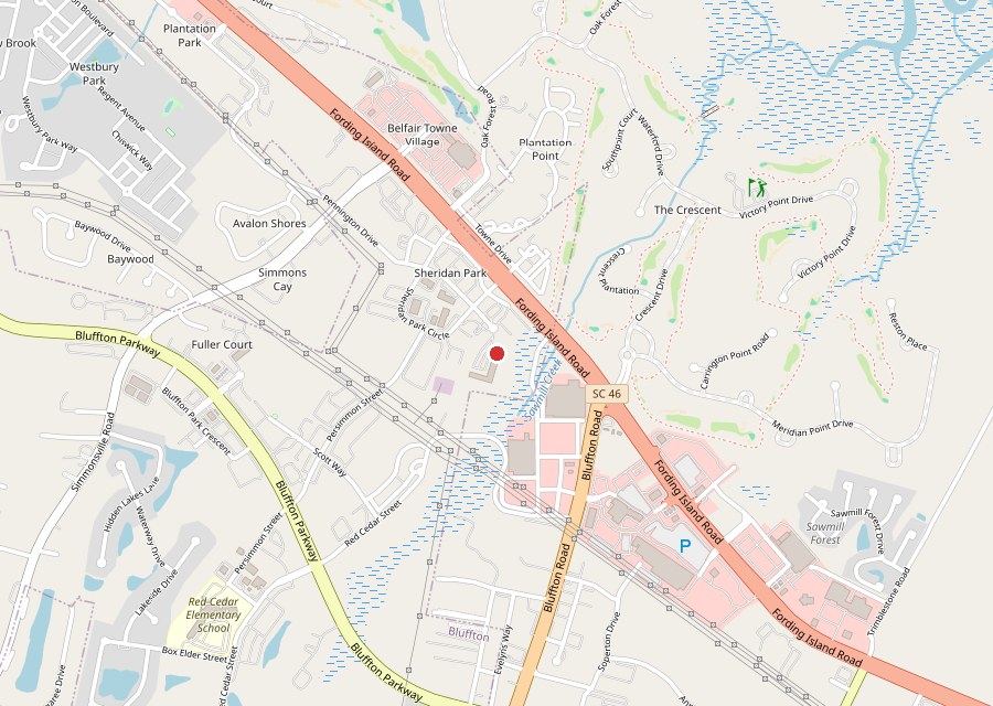 Map of R Bar & Grill on the US 278 corridor in Bluffton