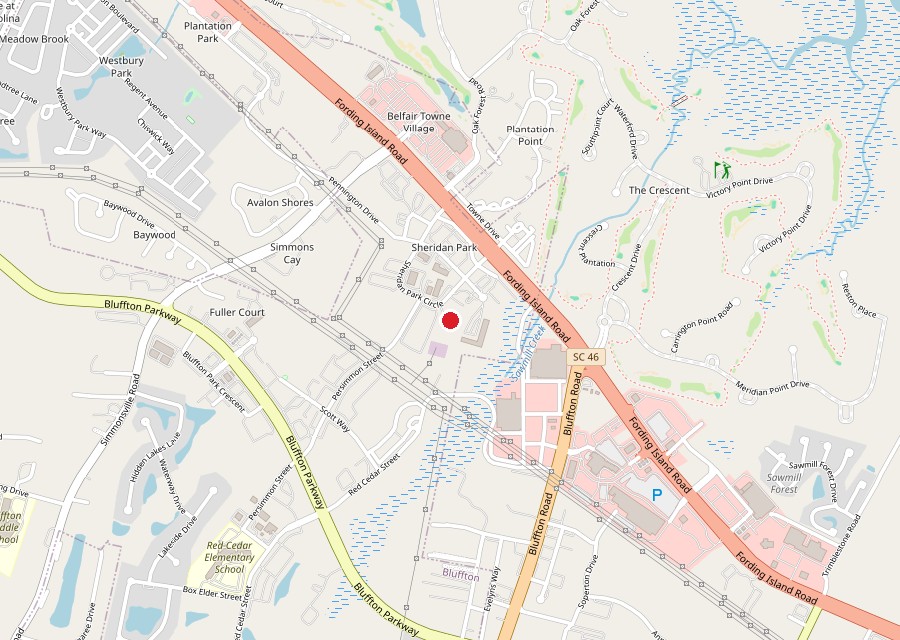 Map of the SCDMV office at Sheridan Park in Bluffton