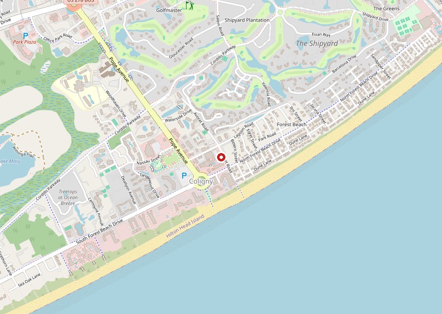 Map of Skillets at Coligny Plaza on Hilton Head Island