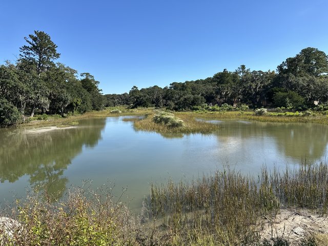 Still water.