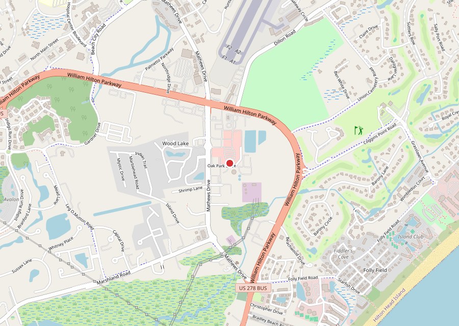 Map of Street Meet on Mathews Drive on Hilton Head Island