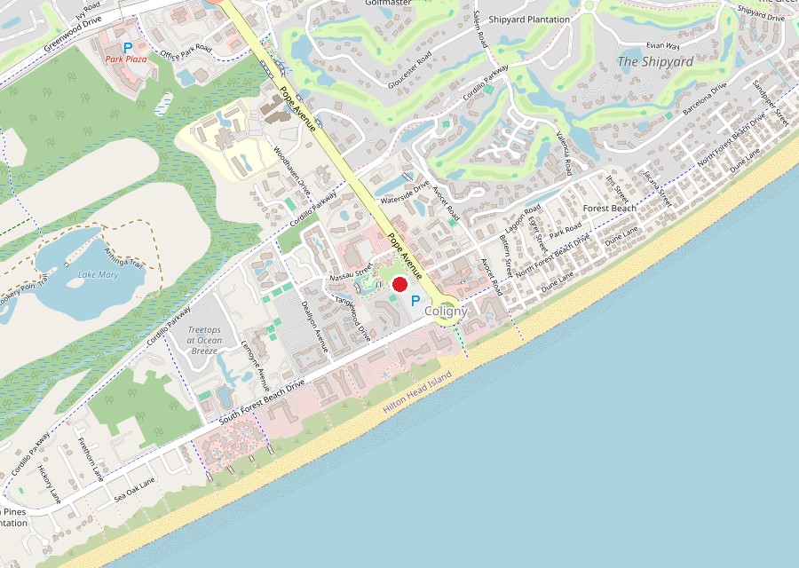 Map of the park at Coligny on Hilton Head Island