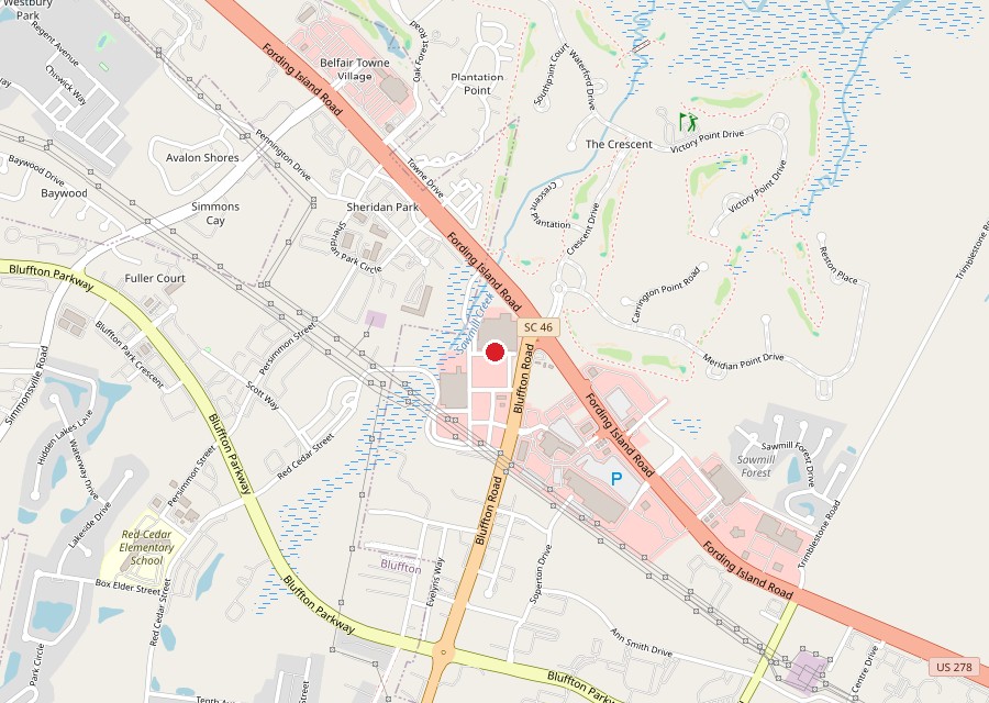 Map of the Walmart on Bluffton Road in Bluffton