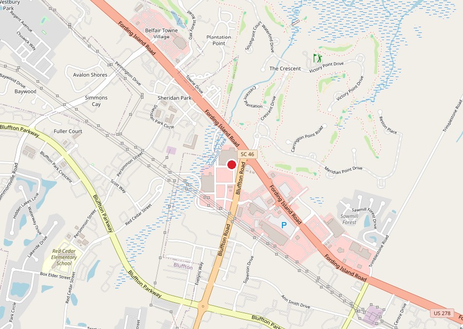 Map of the Walmart on Bluffton Road in Bluffton — Wayback Burgers is inside