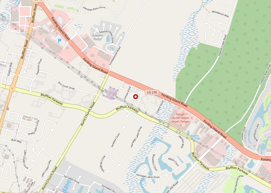 Map of Wild Wing Cafe on the US 278 corridor in Bluffton