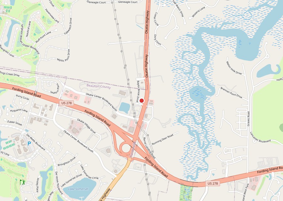 Map of Zaxby's on US 278 in Okatie